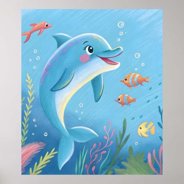Poster Joyful Dolphin Moments (Devant)