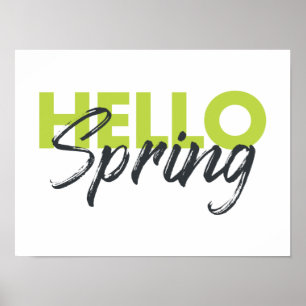 Poster Joyful, modern, fun, vibrant design Hello Spring