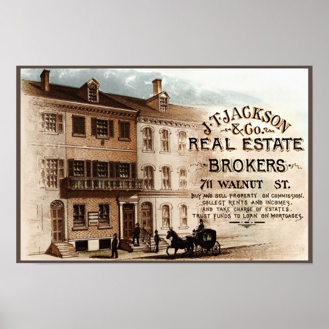Poster JT Jackson Courtiers immobiliers - Philadelphie (Devant)