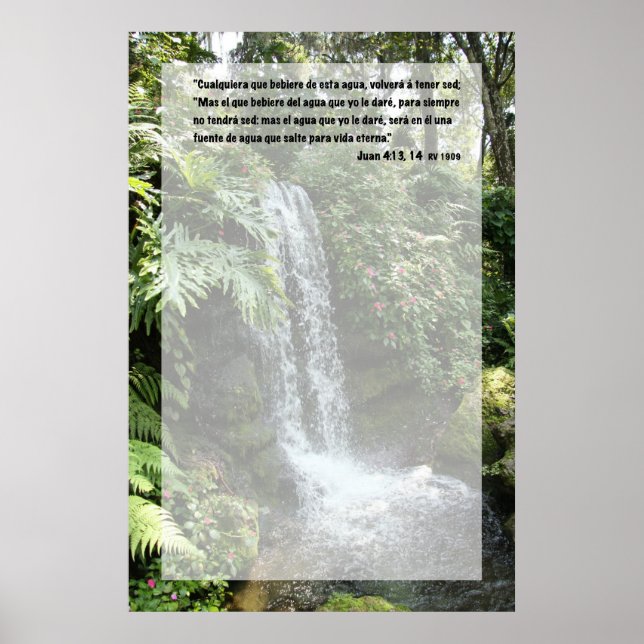 Poster Juan 4:13 con Cascada (Devant)