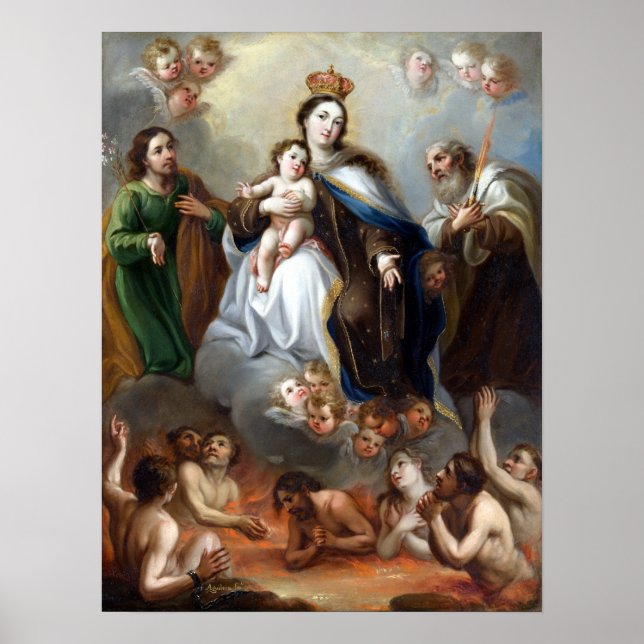Poster Juan Francisco de Aguilera La Vierge du Carmen (Devant)
