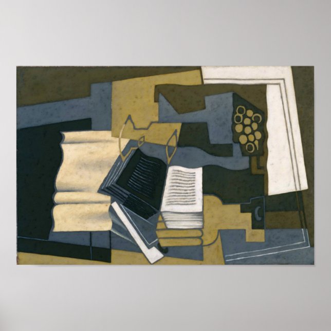 Poster Juan Gris Carafe et livre (Devant)