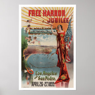 Poster Jubilé du port franc, 1899. Publicité ancienne