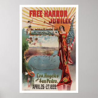 Poster Jubilé du port franc, 1899. Publicité ancienne