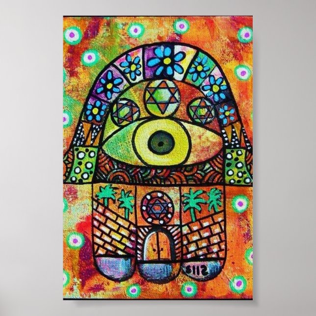 POSTER JUDAICA HAMSA LA VILLE (Devant)
