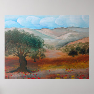 Poster Judea Hills, forêt Ben Shemen, Israël.