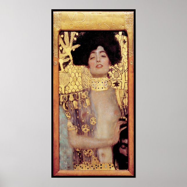 Poster Judith, femme fatale, peint par Gustav Klimt, art (Devant)