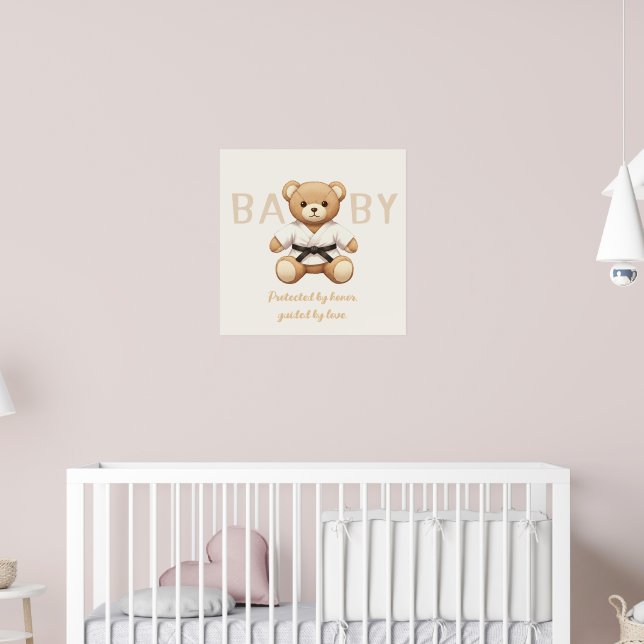 Poster Judo Black Belt Bear Baby Shower Collection (Pépinière 2)