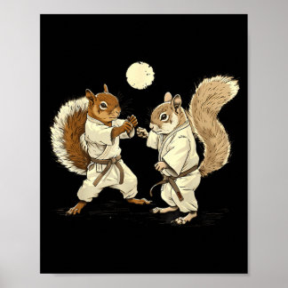 Poster Judo Écureuil Kickboxing MMA Arts Martiaux Judo