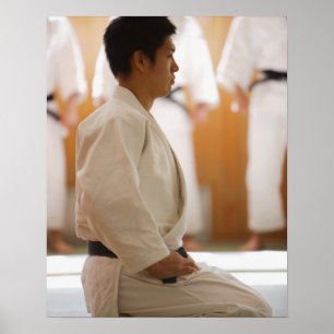 Poster Judo Master Kneeling sur un mât