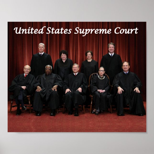 Poster Juges de la Cour suprême des États-Unis 2018 (Devant)