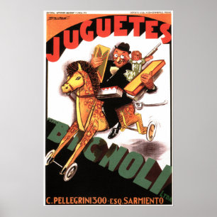 Poster JUGUEES BIGNOLI Italien Toy Store Achille Mauzan