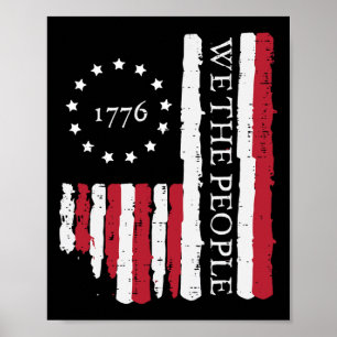 Poster Juillet Nous Le Peuple Nous Drapeau 1776 Hommes Pa