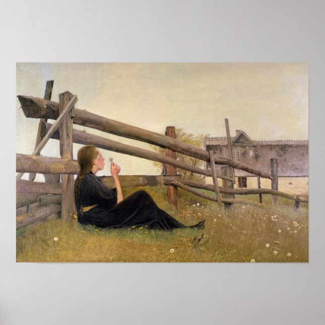 Poster Juin. Graines Dandelion Filles, 1899 (Devant)