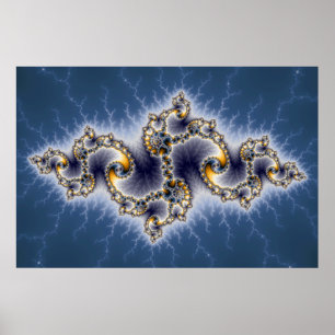 Poster Julia In Blue - Art Fractal