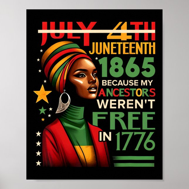 Poster July 4th Juneteenth 1865 Because My Ancestors Were (Devant)