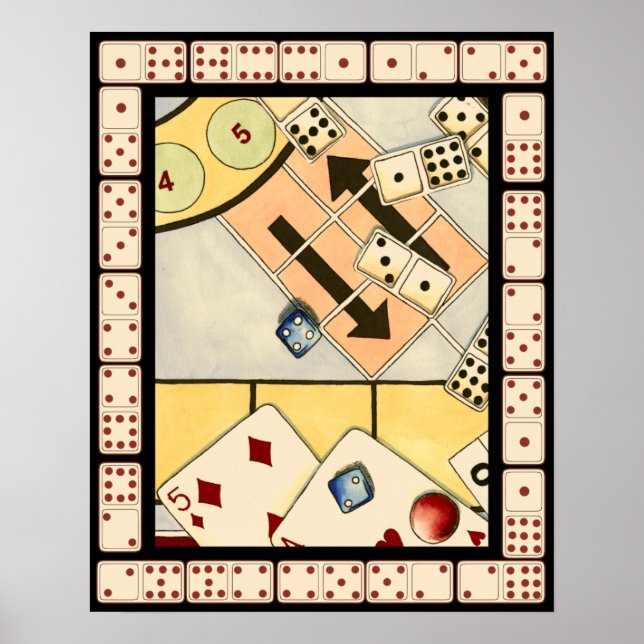 Poster Jumbled Assortiment of Games of Chance (Devant)