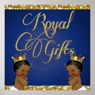 Poster Jumeaux africains SYMBOLE DE cadeaux royaux Gold