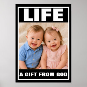 Poster Jumeaux avec syndrome de Down garçon et fille