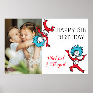 Poster Jumeaux Chose Une Chose Deux Anniversaire Ajoutez