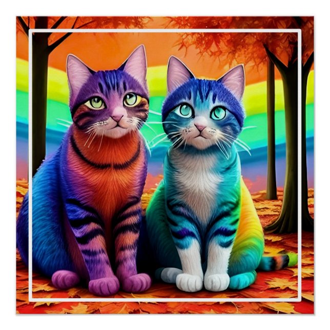 Poster Jumeaux de chats Art numérique-56467 (Devant)
