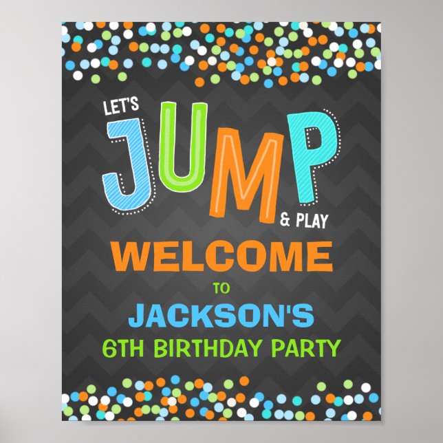 Poster Jump Trampoline Anniversaire Fournitures de fête B (Devant)