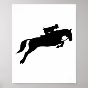 Poster Jumping Galloping Running Horse