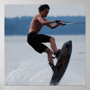 Poster Jumping Wakeboarder