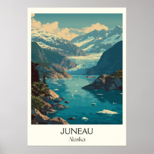 Poster Juneau Alaska Capitale Glacier Ville