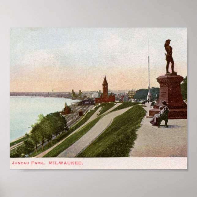 Poster Juneau Park, Milwaukee, Wisconsin Vintage (Devant)