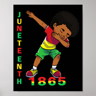 Poster JunetDix Boys Kids 1865 Dabbing Black African Am