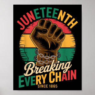 Poster Juneteenth brisant chaque chaîne depuis 1865 Afric