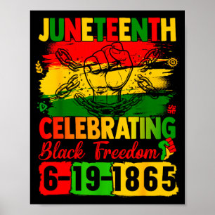 Poster Juneteenth célébrant la liberté noire 1865 hommes