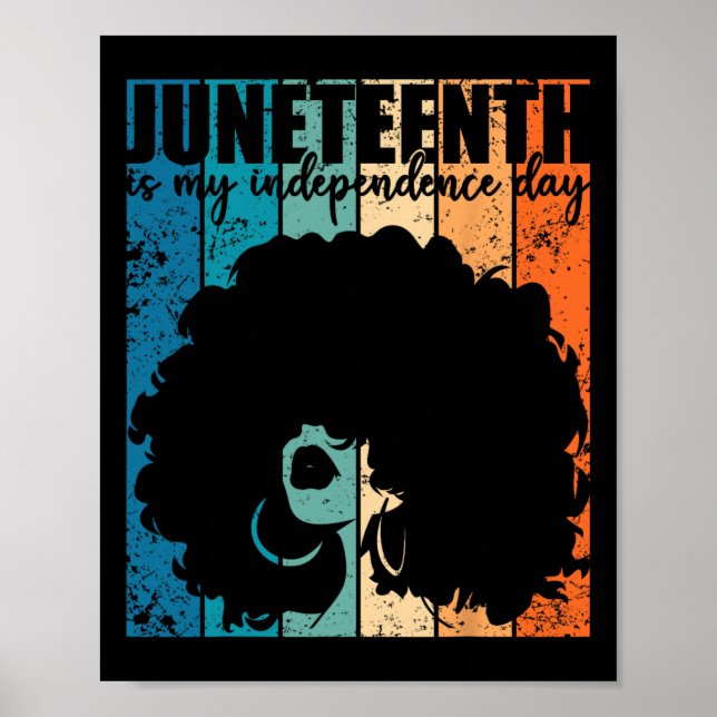 Poster Juneteenth My Independence Day Retro Afro Women Me (Devant)