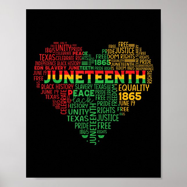 Poster Junetten Black History Heart Freedom African Ame (Devant)