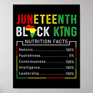 Poster Junetten Black King Melanin Fête des pères Hommes 