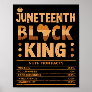 Poster Junetten Black King Nutrition Facts Melanin Matc