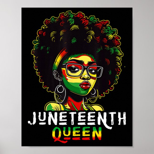 Poster Junetten Black Melanin Queen Natural Afro Hair W (Devant)