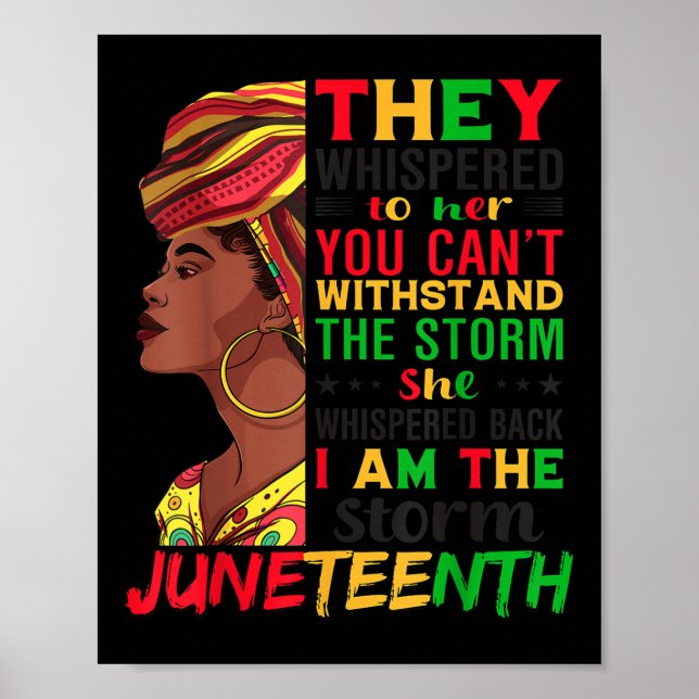 Poster Junetten Je Suis La Tempête Black Freedom Afro Wom (Devant)