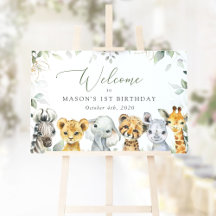 Jungle Animals, Safari, First Birthday Welcome