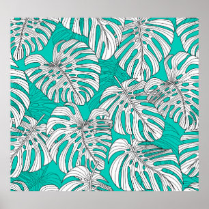 Poster Jungle Feuille Tropical Floral sans fil