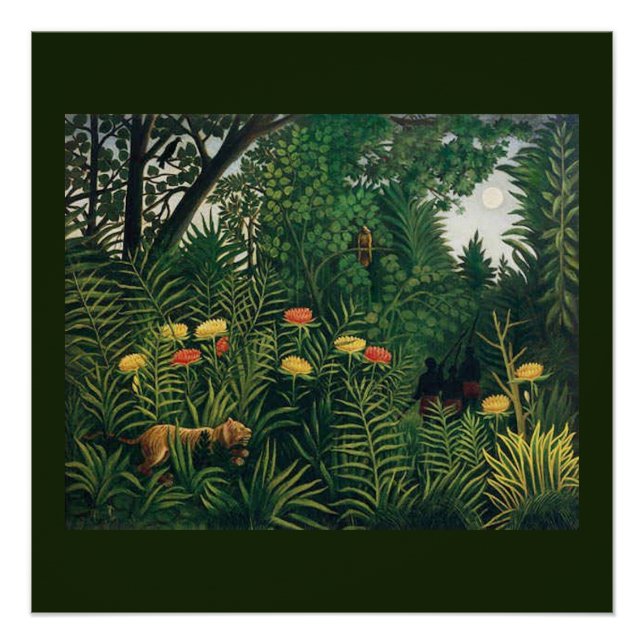 Poster Jungle Folk Art de Rousseau (Devant)