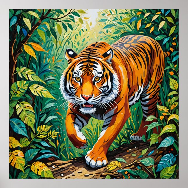 Poster Jungle Prowler - Tigre en Gond Art (Devant)