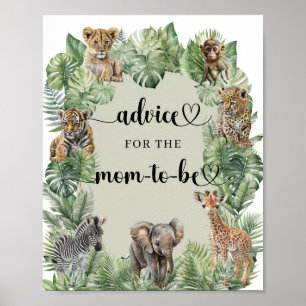 Poster Jungle Safari Animaux Conseils pour la maman à êtr