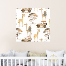 Jungle Safari avec Giraffes Nursery Motif