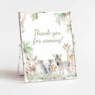 Poster Jungle Safari sauvage un Merci animal pour venir
