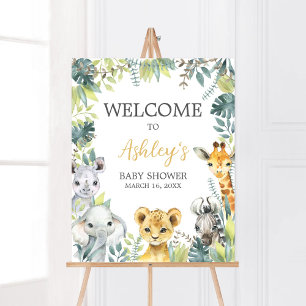 Poster Jungle Safari Wild One Baby shower Bienvenue
