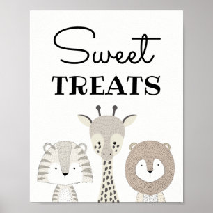 Poster Jungle Sweet Traitements Baby shower Anniversaire 