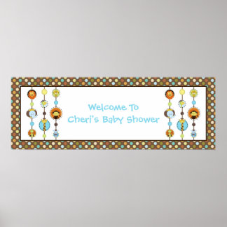 Poster Jungle Tales Polka Dot Baby shower Bannière