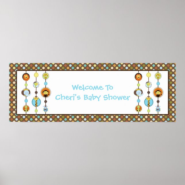 Poster Jungle Tales Polka Dot Baby shower Bannière (Devant)